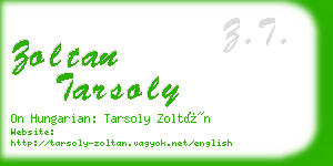 zoltan tarsoly business card
